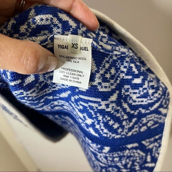 Yigal Azrouel Blue Intarsia Paisley Knit Dress NEW - Picture 7 of 7